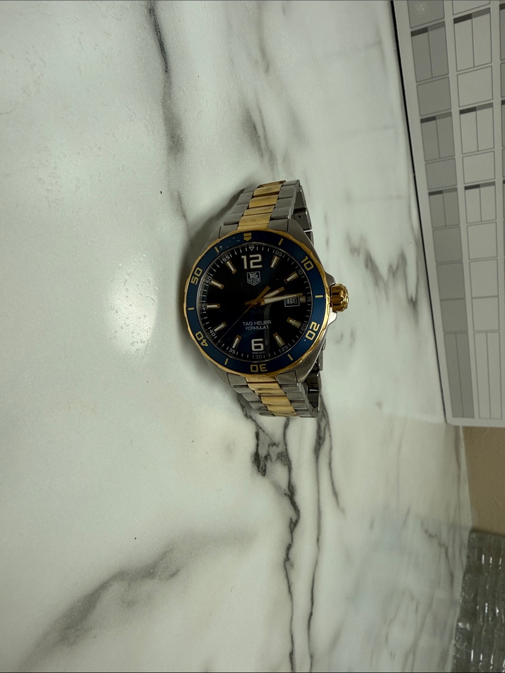 Tag Heuer Two-Tone Gold and Blue Stainless Steel Men's Watch